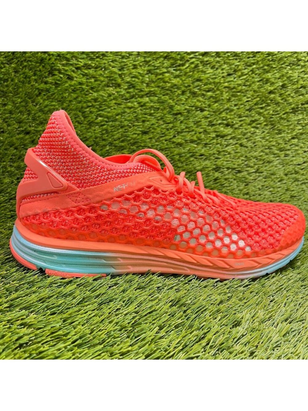 Puma Speed Ignite Netfit Womens Size 11 Peach Coral Running Shoes Sneakers